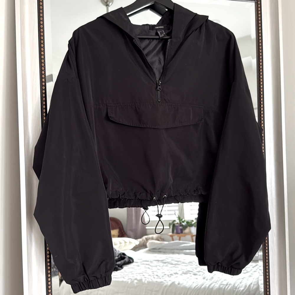 Women's Black Hooded Jacket size L